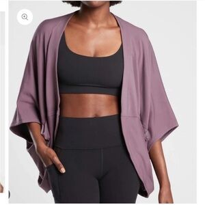 Athleta Nirvana Cocoon Wrap Cardigan Sweater XS Purple Dolman Sleeve